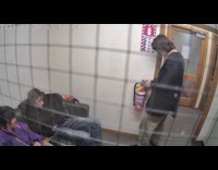 Teen plays with fire extinguisher on friend