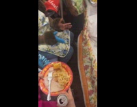 People set up Thanksgiving celebration inside subway part 2