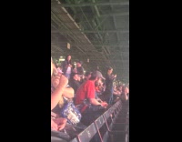 Women aisle photoshoot blocks people behind them