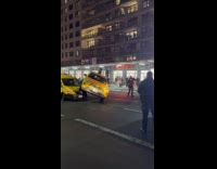 NYPD pulls cab from accident on road