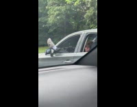 Collab WINY - Man drive car with feet on side mirror