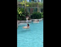 Women different photoshoot at the swimming pool Part 1