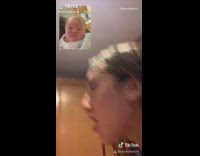 Mom looks at ugly baby on facetime 