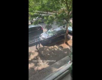 Two women argue shout about car parking