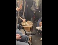 Collab Subway Creatures - Person Makes Clay Cups in Subway Train