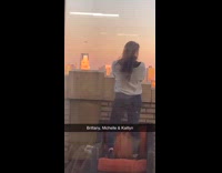 Collab ZarSubmissions - Three girls photograph sunset rooftop balcony chair