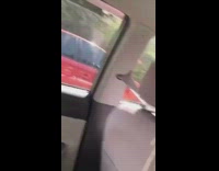 red car cuts off other car 