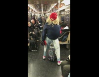 Red hat white polka dot apron train