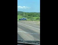 Fake police car in mexico cardboard sign