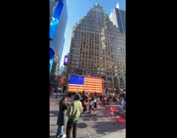 Times Square New York City USA flag