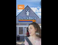 Girl dutch bros green screen iced coffee 