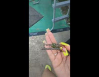 Woman scare her young sister with an insect