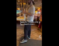 Collab BitchIG2 - Man brings own chair to restaurant 