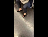 Woman do not disturb sticker on shoe