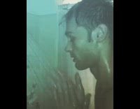 Guy takes a nice shower and runs out of shampoo