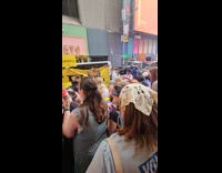 Crowd gathers at Broadway for flea market