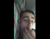 Bird crawls into guys mouth 