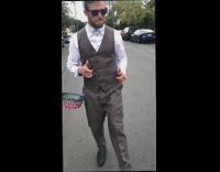 Purple bunny ears guy dances down street