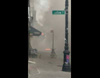 Dump truck burn on the street thick smoke