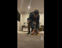 Guy puts tape on cat makes it dance 
