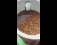 Almond milk curdles inside the mug with coffee in it