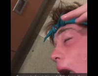 Guy puts lime juice into his left eye 