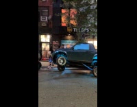 Lowrider cars in three wheel motion stunt 