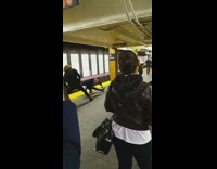 Two people stretch yellow pole train pt. 2