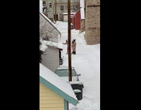 Group girls bikini beanie   outside snow street