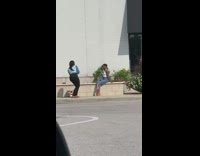 Girl cross leg ledge jeans pink heels