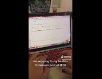 Collab Clips MPUGC2 - Girl typing on laptop positive message to friend