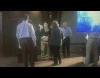 Woman falls at alter at baptism