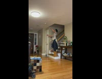 Guy does pull up on second floor stairs