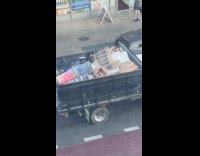 Collab winy - Guys sleeps at back of dump truck