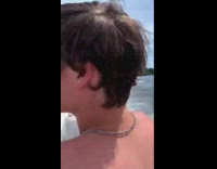 Person falls off raft getting towed by boat 