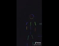 Guy dances glow sticks stick figure 
