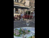 Woman white boots sit chair hold wine