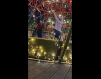 Guy white hair christmas lunar new year dance