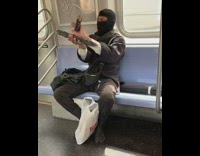 Guy dressed as ninja train wood stakes 