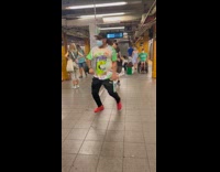 2 drummers perform with buckets 