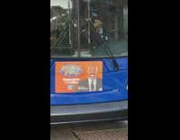 Bus driver looks like Steve Harvey family feud sign