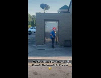 Collab VIBES - Woman talks to Ronald Mcdonald smoking 