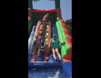 Mom accidentally slides down bouncy waterslide 