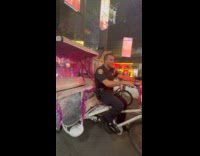 Police driving pedicabs around new york