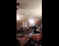 Woman say dog favorite words at phone call