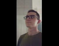 Old bathroom door creaks long and loud