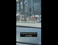 Girls dance in a line crosswalk street 