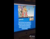 5th grader plays games in computer lab instead of homework, tiktok skit
