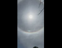 Sun with a halo around it in the sky