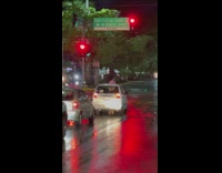 Man pink floral polo shirt dance traffic